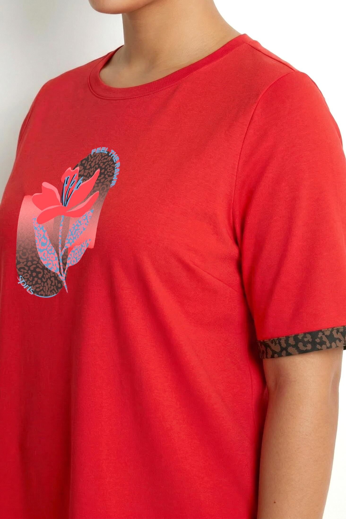 Femme T-shirt technique avec motif imprimé décolleté rond et manches courtes 4/7