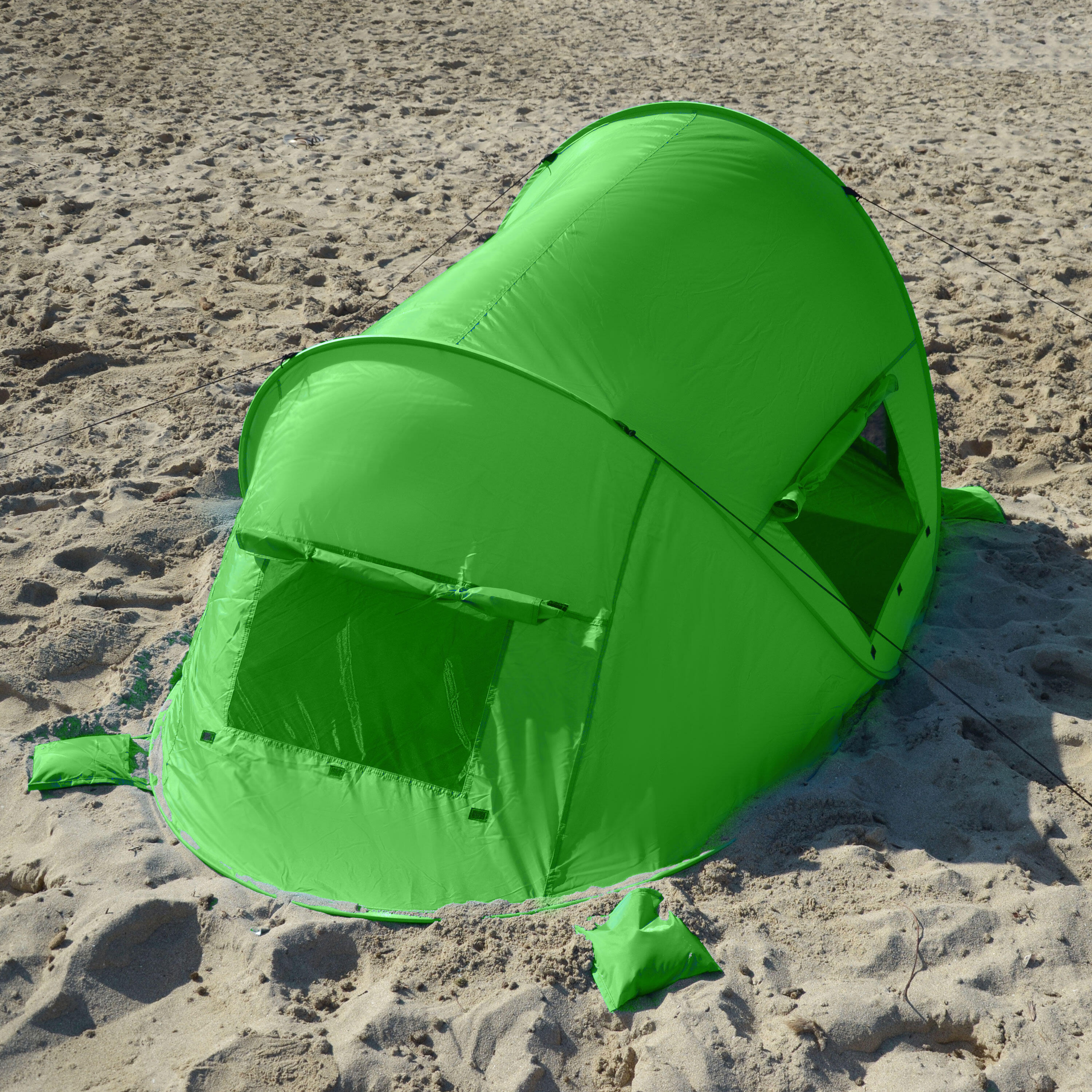 Pop Up Strandmuschel Zack Premium Family Grün - Großes Strandzelt 7/7