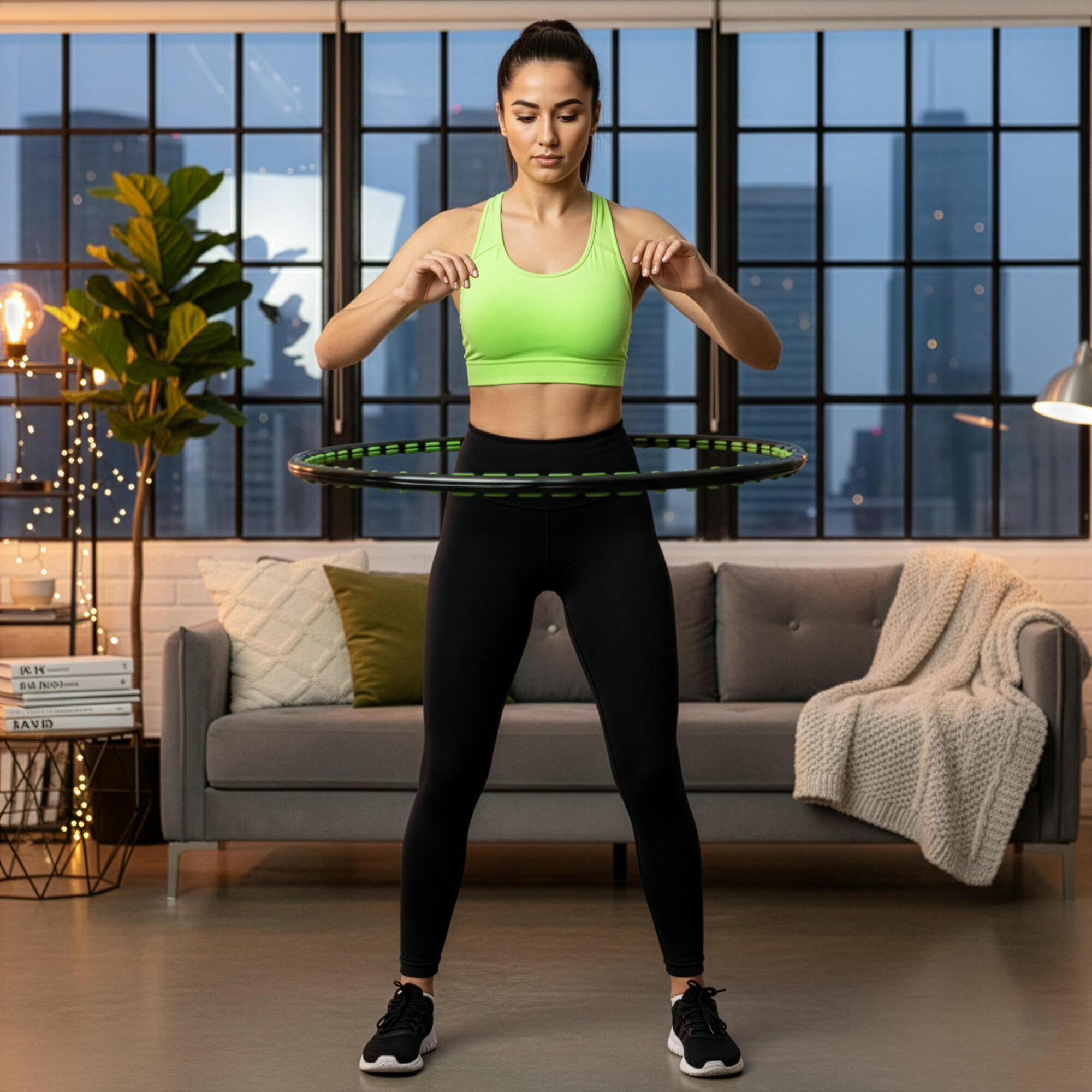 Hula hop z wypustkami masującymi, składane 88 cm obręcz do ćwiczeń cardio, czarn 6/7