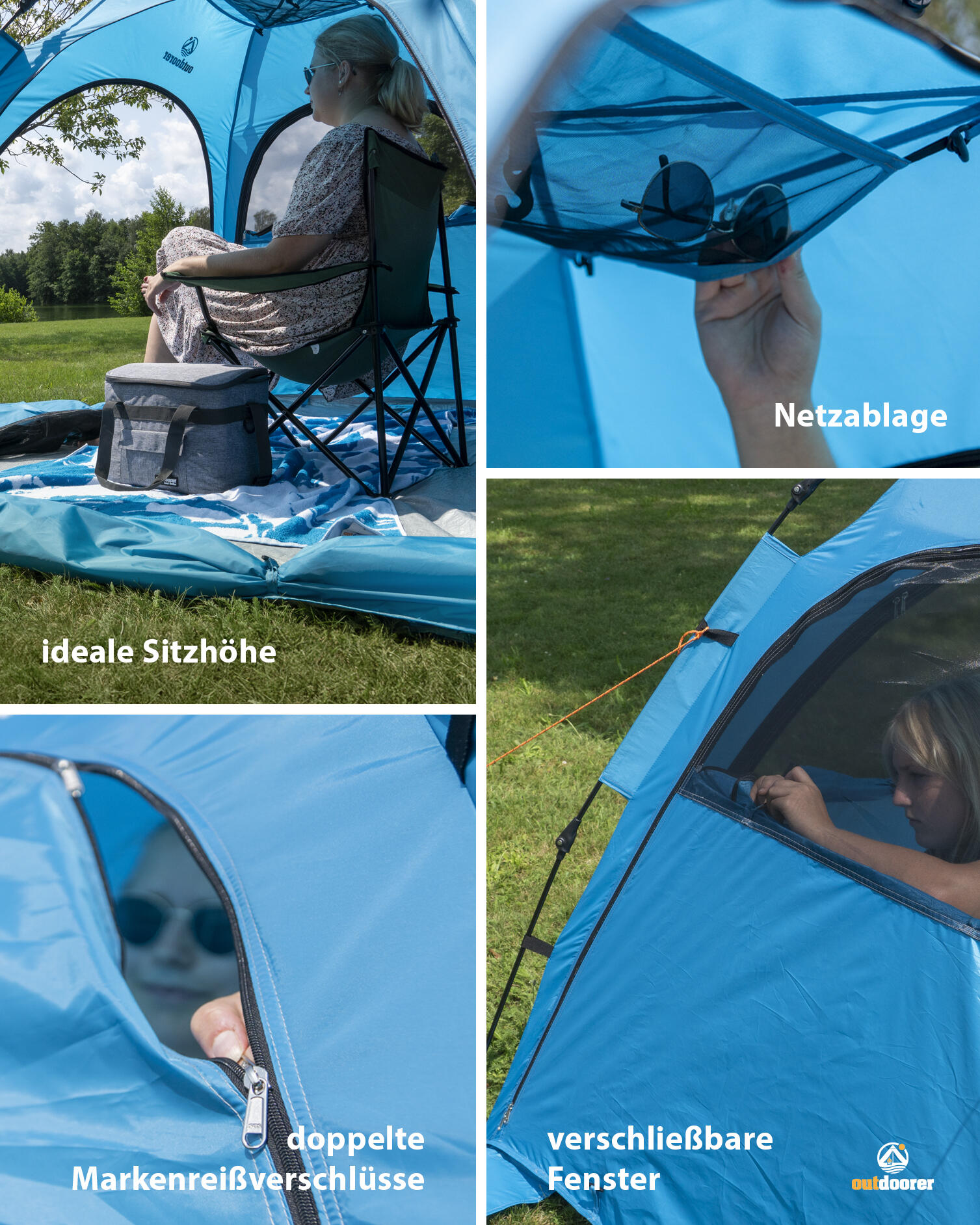 Automatik Strandmuschel SunSnapper Air - XXL Strandzelt mit UV 80 6/7