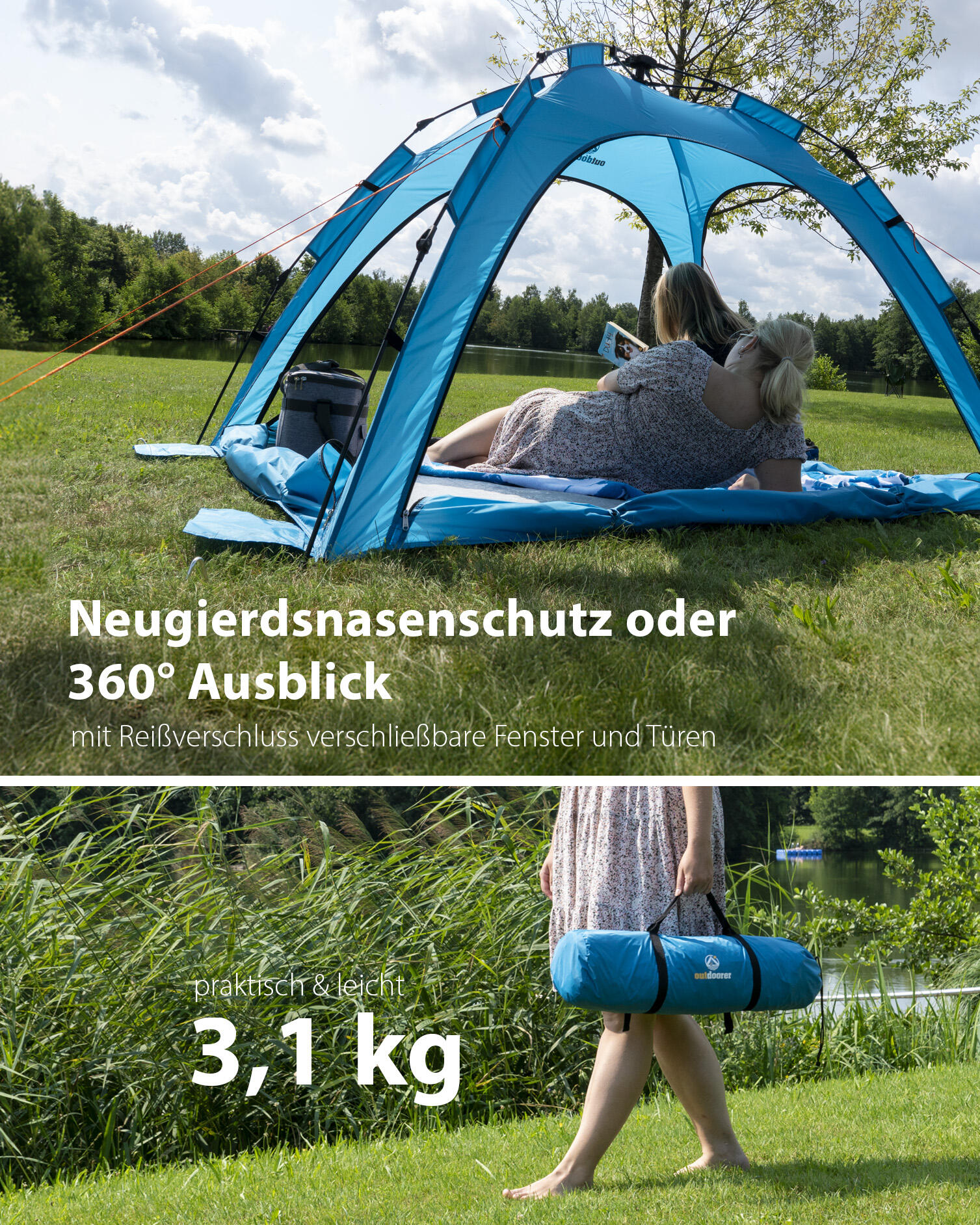 Automatik Strandmuschel SunSnapper Air - XXL Strandzelt mit UV 80 5/7