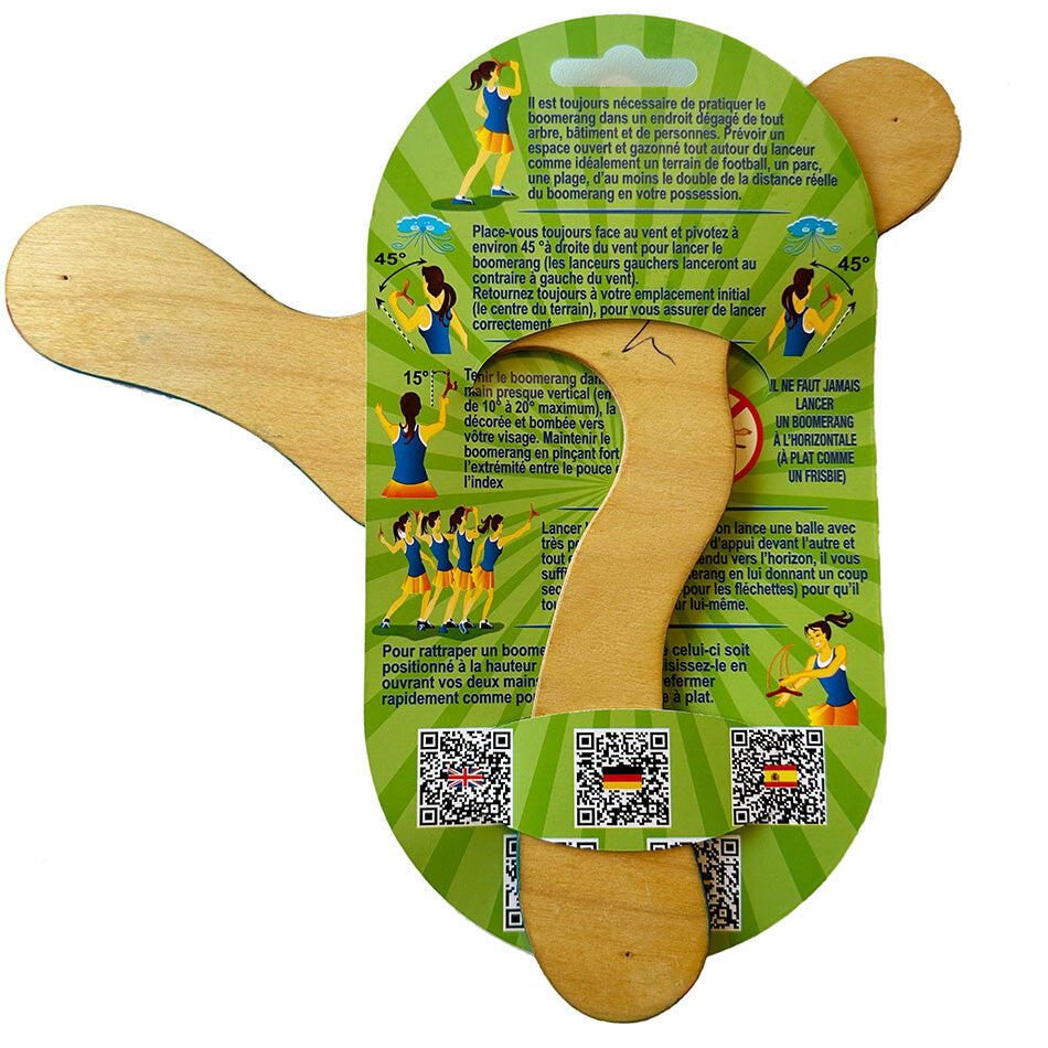 Boomerang peint à la main Wallaby Boomerang Wallaby WB102 Bois 23 cm 3/4