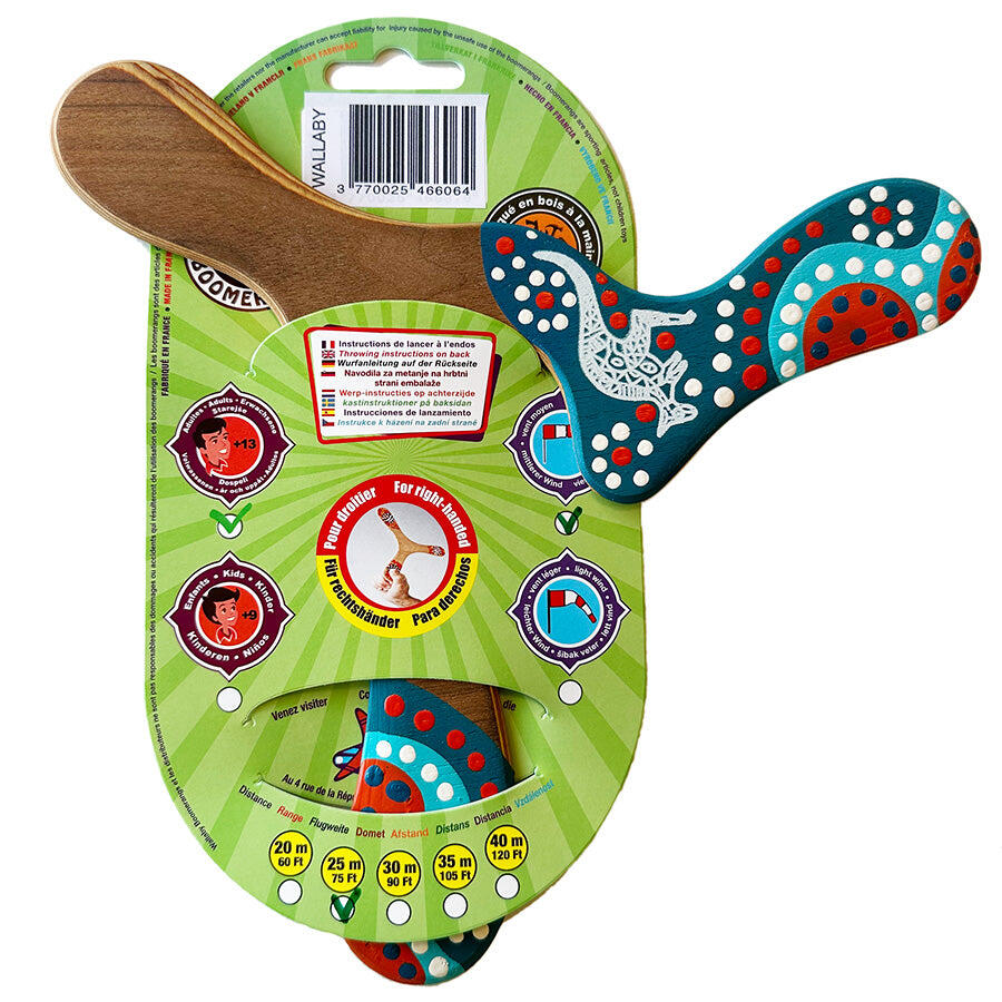 Boomerang peint à la main Wallaby Boomerang Wallaby WB102 Bois 23 cm 2/4
