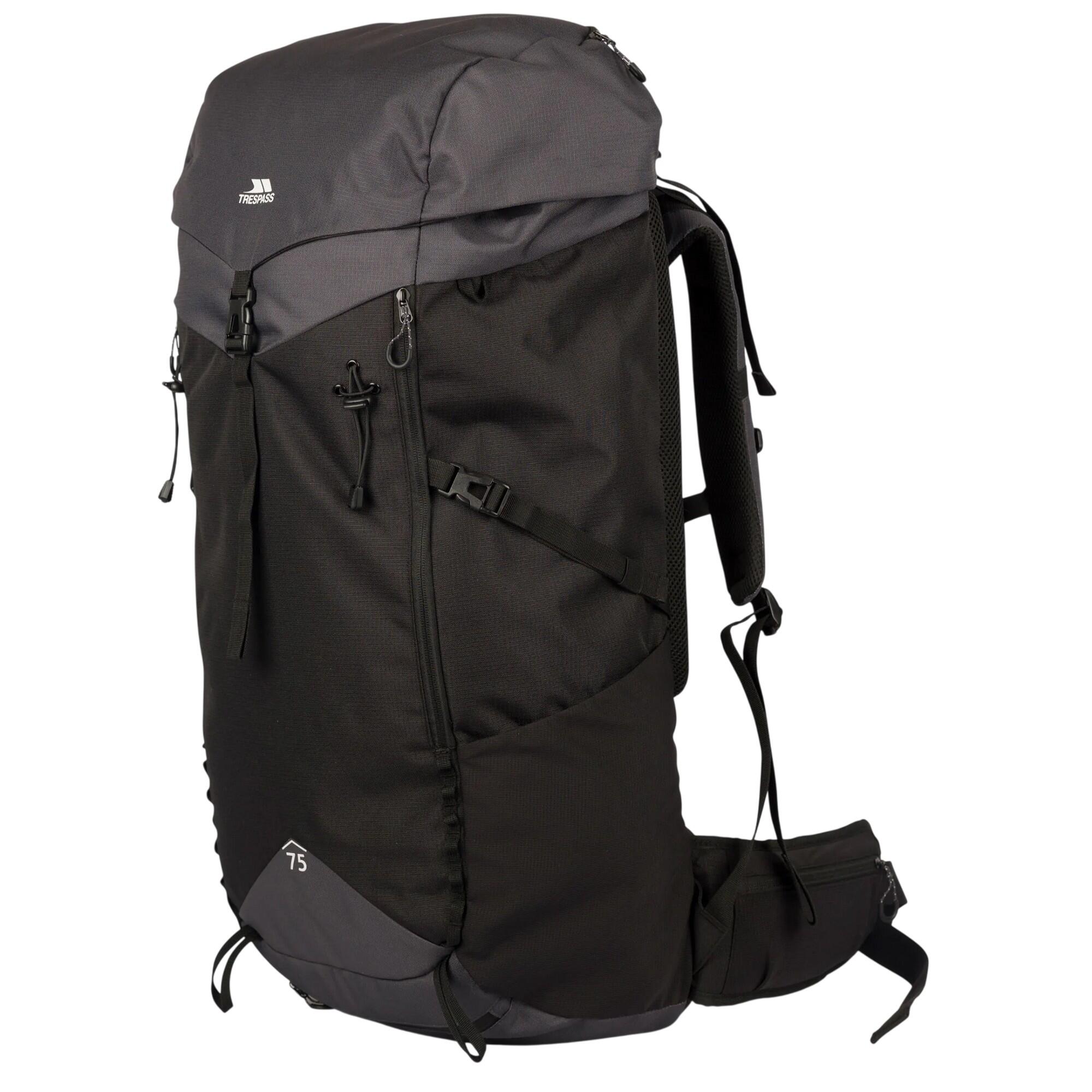 Pass 75L Hiking Backpack (Black/Dark Grey) 3/5