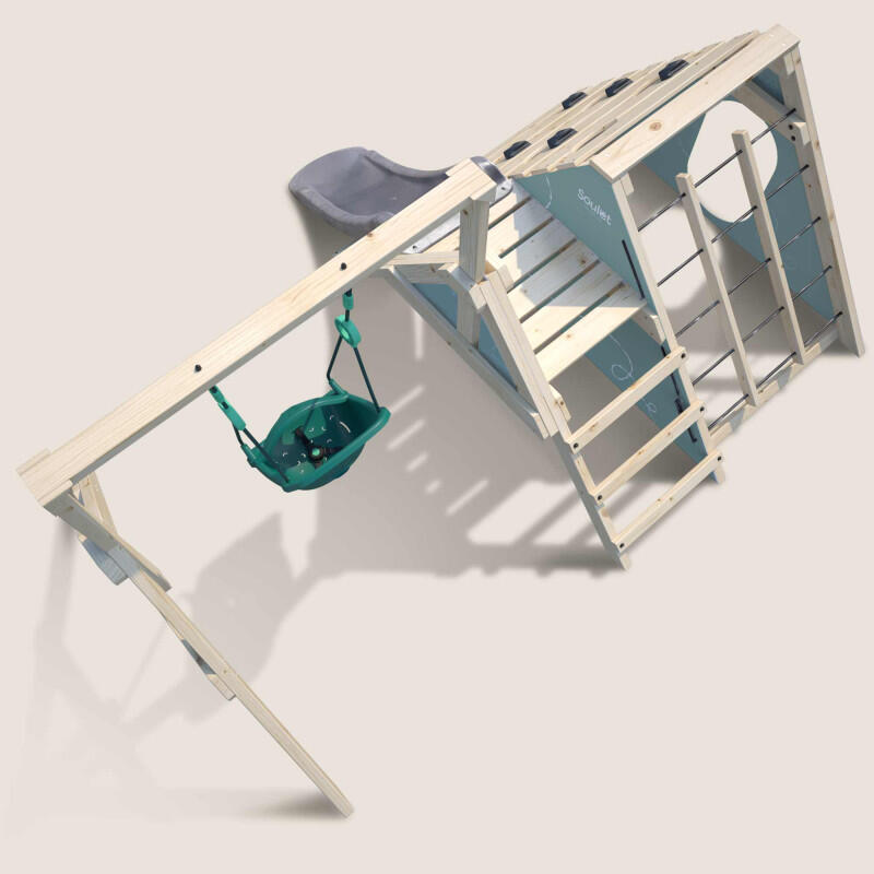 Aire de jeux en bois premier âge avec balançoire bébé évolutive OLYMPE 5/5