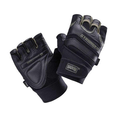 Schokabsorberende leren vingerloze handschoenen heren (zwart)