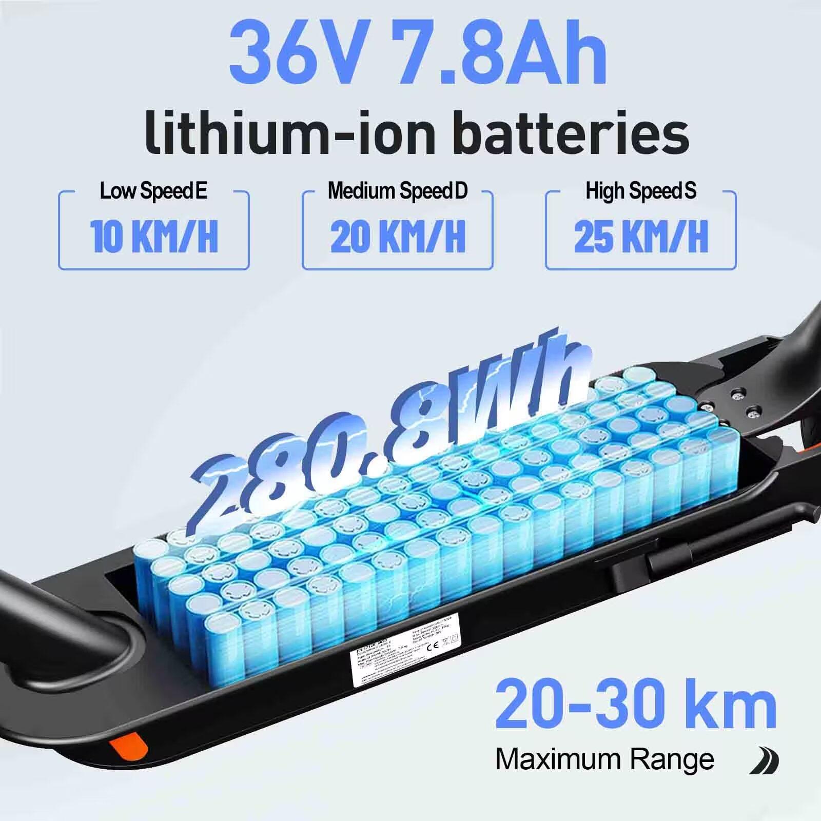 Trotinete Elétrica T3 Dobrável 36V 7.8Ah 30km Anti-Theft 2/6