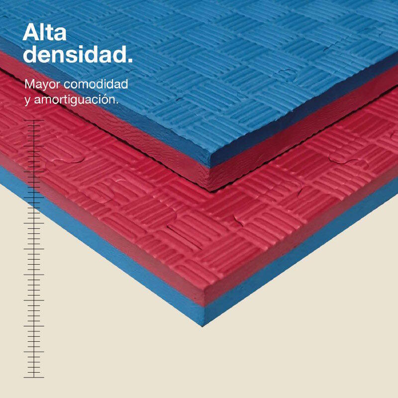 JOWY Pack 10 Unidades de Tatami Puzzle 100x100x2 cm Azul/Vermelho 2/6