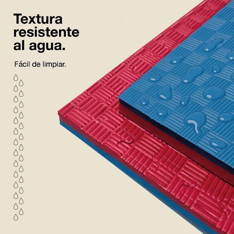 JOWY Pack 10 Unidades de Tatami Puzzle 100x100x2 cm Azul/Vermelho 5/6