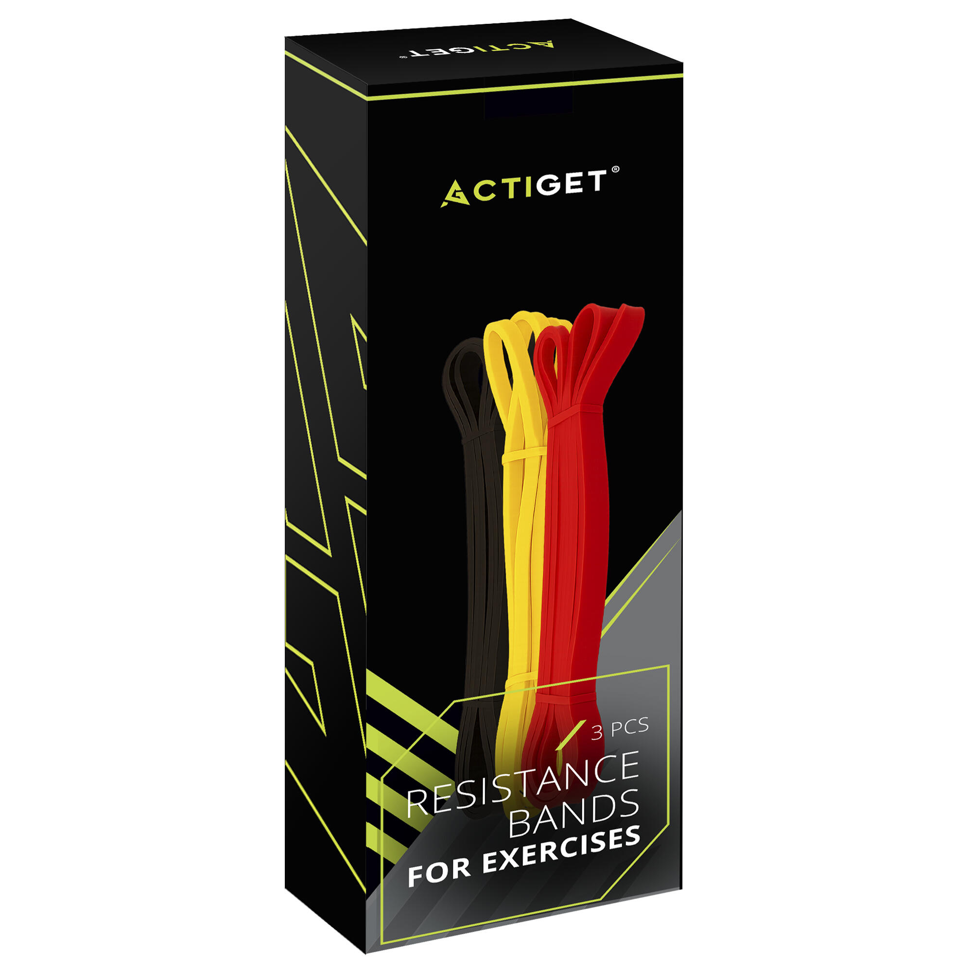 Gumy oporowe Actiget taśmy treningowe do ćwiczeń fitness 3 szt.