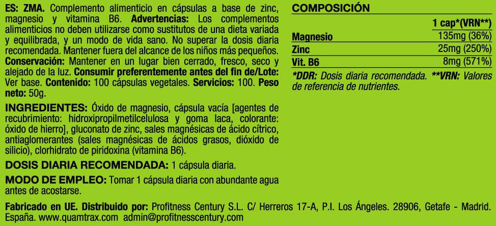 ZMA - 100 Cápsulas Quamtrax 2/3