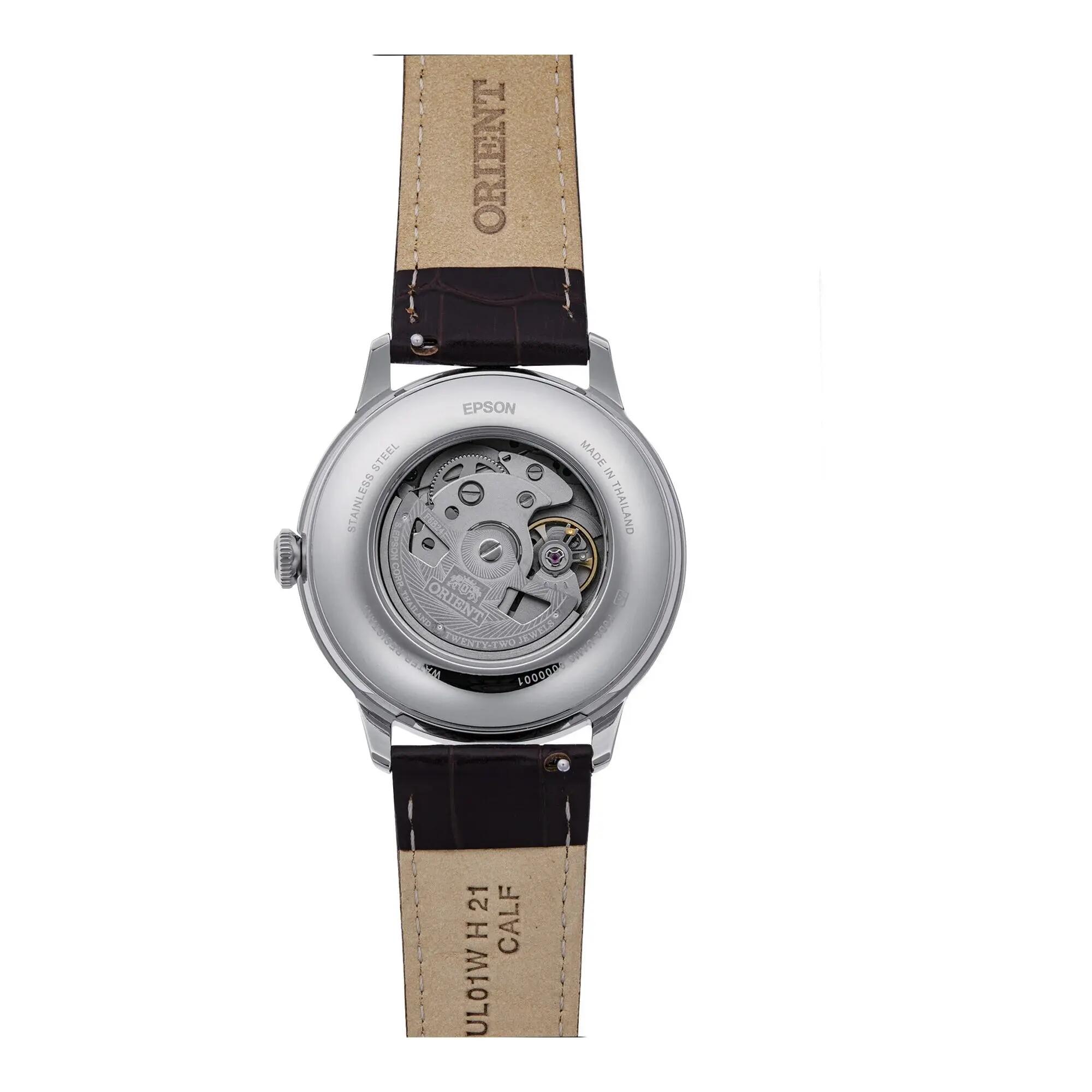 ORIENT Classic Bambino Sun & Moon RA-AK0805E montre mécanique cuir aquamarine 2/3
