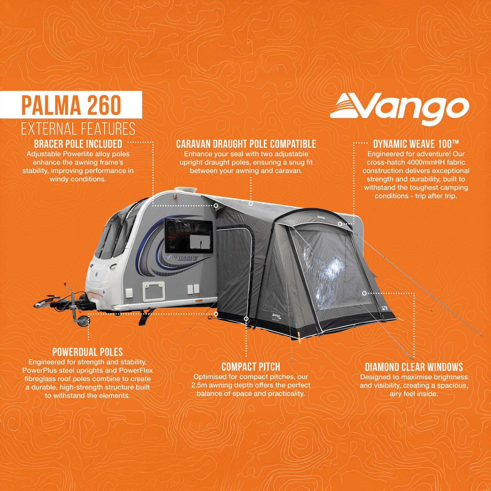 Palma 260 luifel voor campers caravans bussen en motorhomes campingluifel 4/7