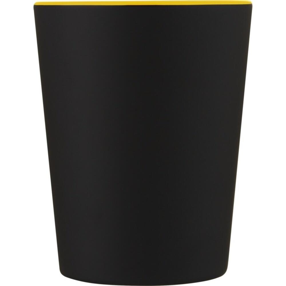 Ceramic 360ml Tazza Bullet Oli Nero Tinta Unita Giallo 4/4