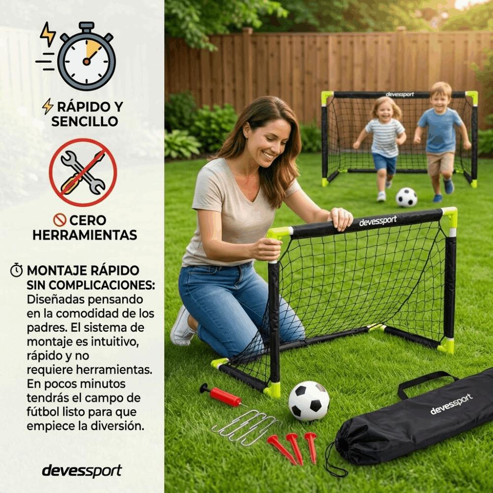 Conjunto de 2 mini balizas de futebol para crianças, 90 x 60 x 60 cm | Inclui bo 4/5