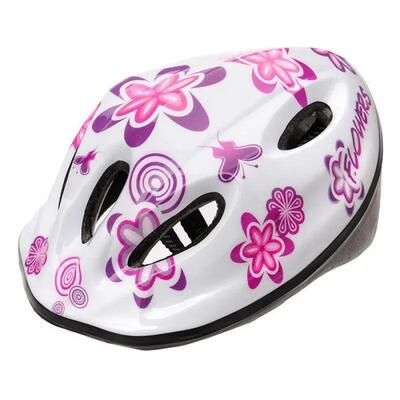Kinder/kinderfietshelm met vlinderbloemen (wit)