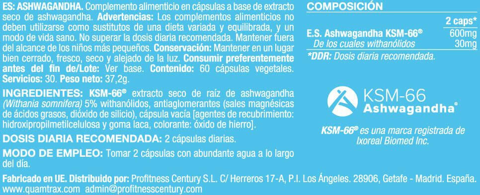 Ashwagandha - 60 Cápsulas Quamtrax 2/2