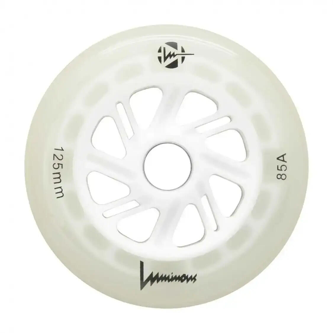 LUMINOUS Roue Inline 125mm 85A Blanc Phosphorescent (LED Vert) [x3] 1/4