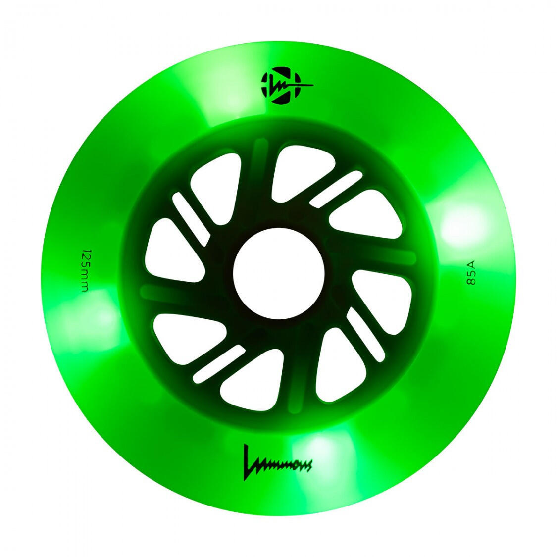 LUMINOUS Roue Inline 125mm 85A Blanc Phosphorescent (LED Vert) [x3] 4/4