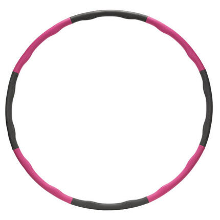 Hula hop fitness, składane 88 cm pianka NBR szaro-różowe