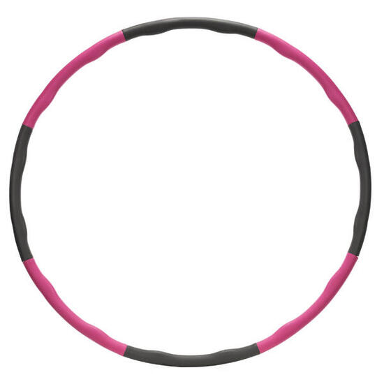 Hula hop fitness, składane 88 cm pianka NBR szaro-różowe
