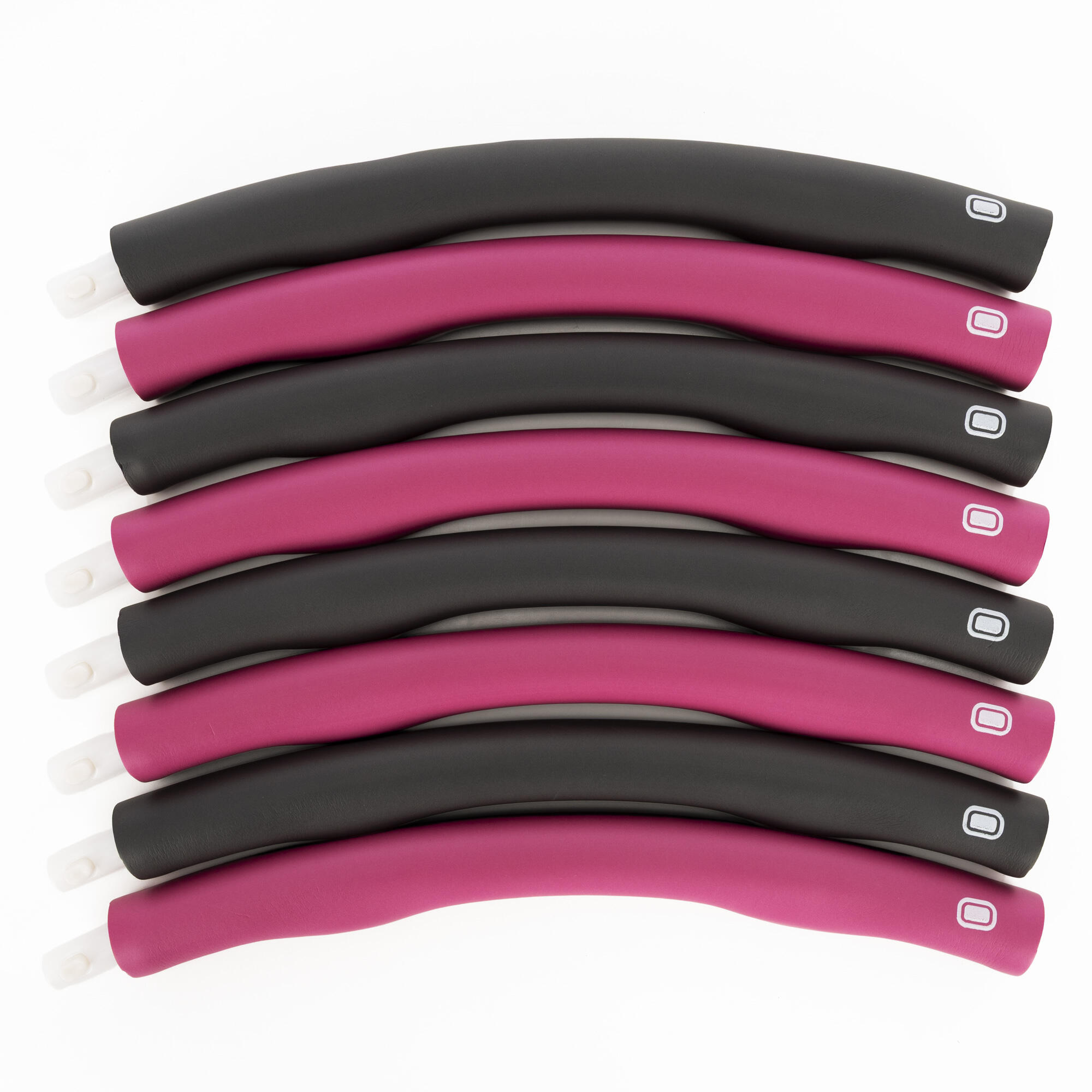 Hula hop fitness, składane 88 cm pianka NBR szaro-różowe 3/7