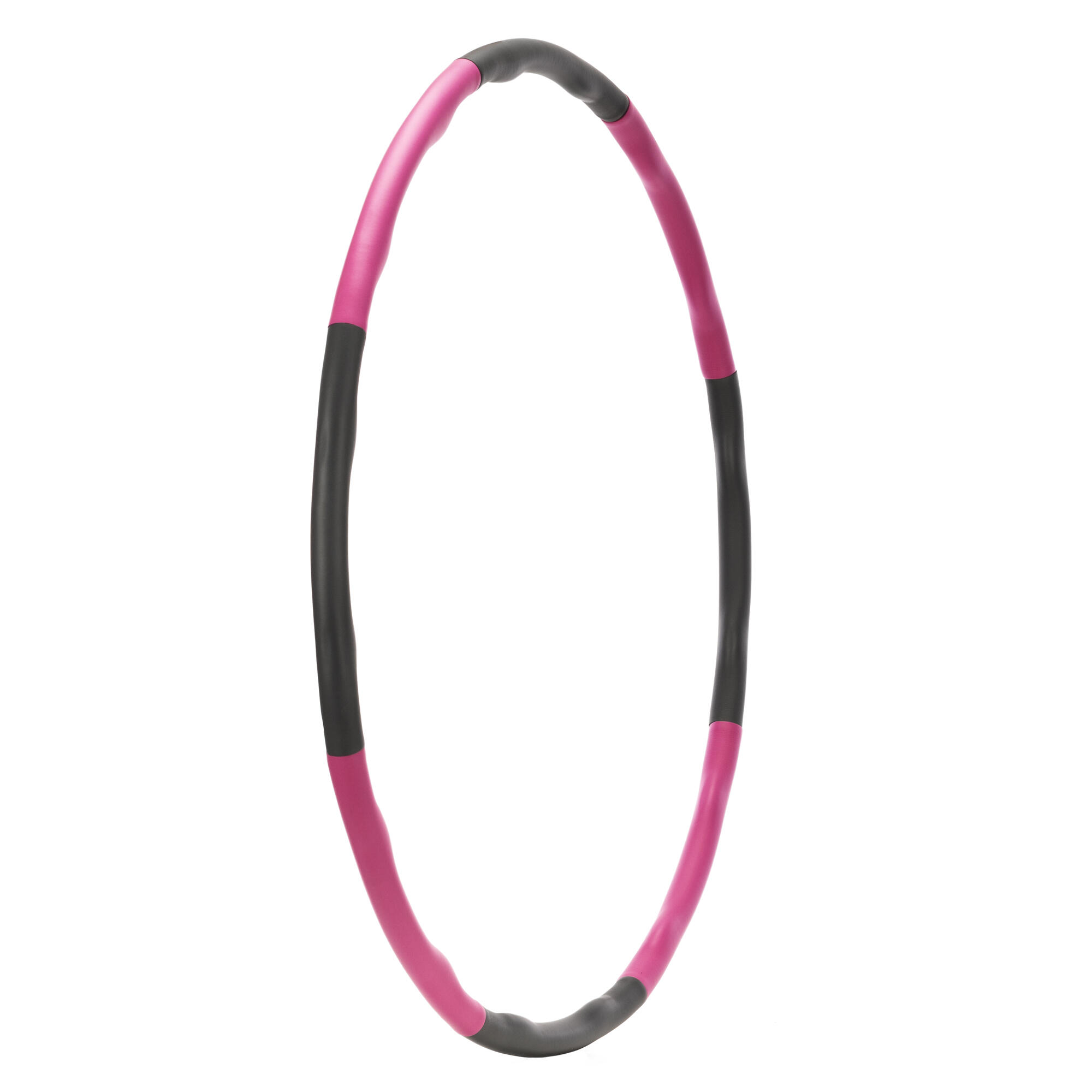 Hula hop fitness, składane 88 cm pianka NBR szaro-różowe 2/7