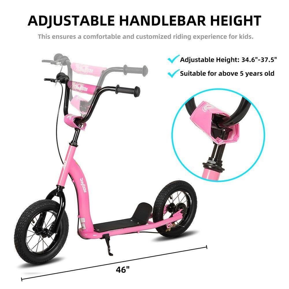 Kinder-Tretroller, verstellbarer Lenker, 12" Reifen, Trommelbremse, ab 5 Jahre 3/6