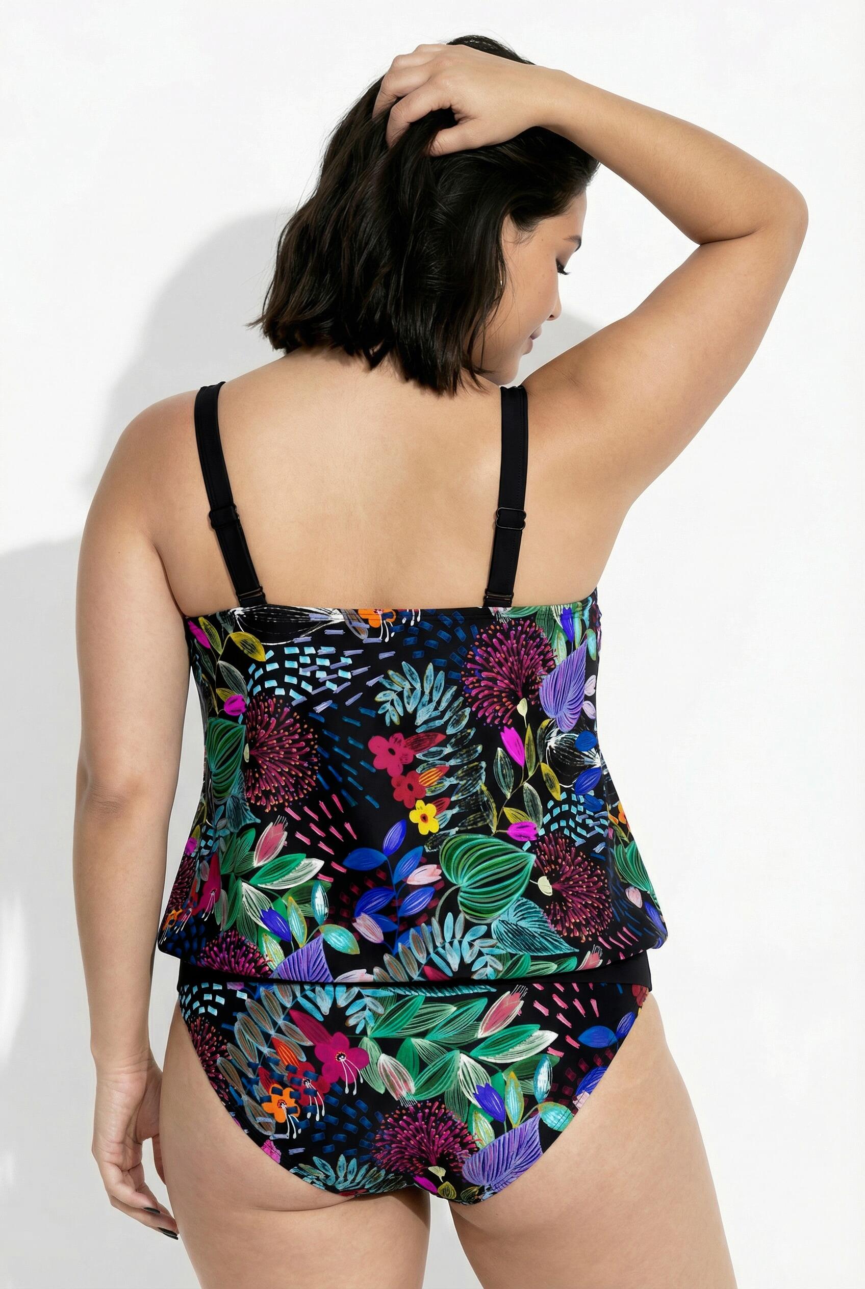 Femme Tankini motif à fleurs bonnets souples 2/7