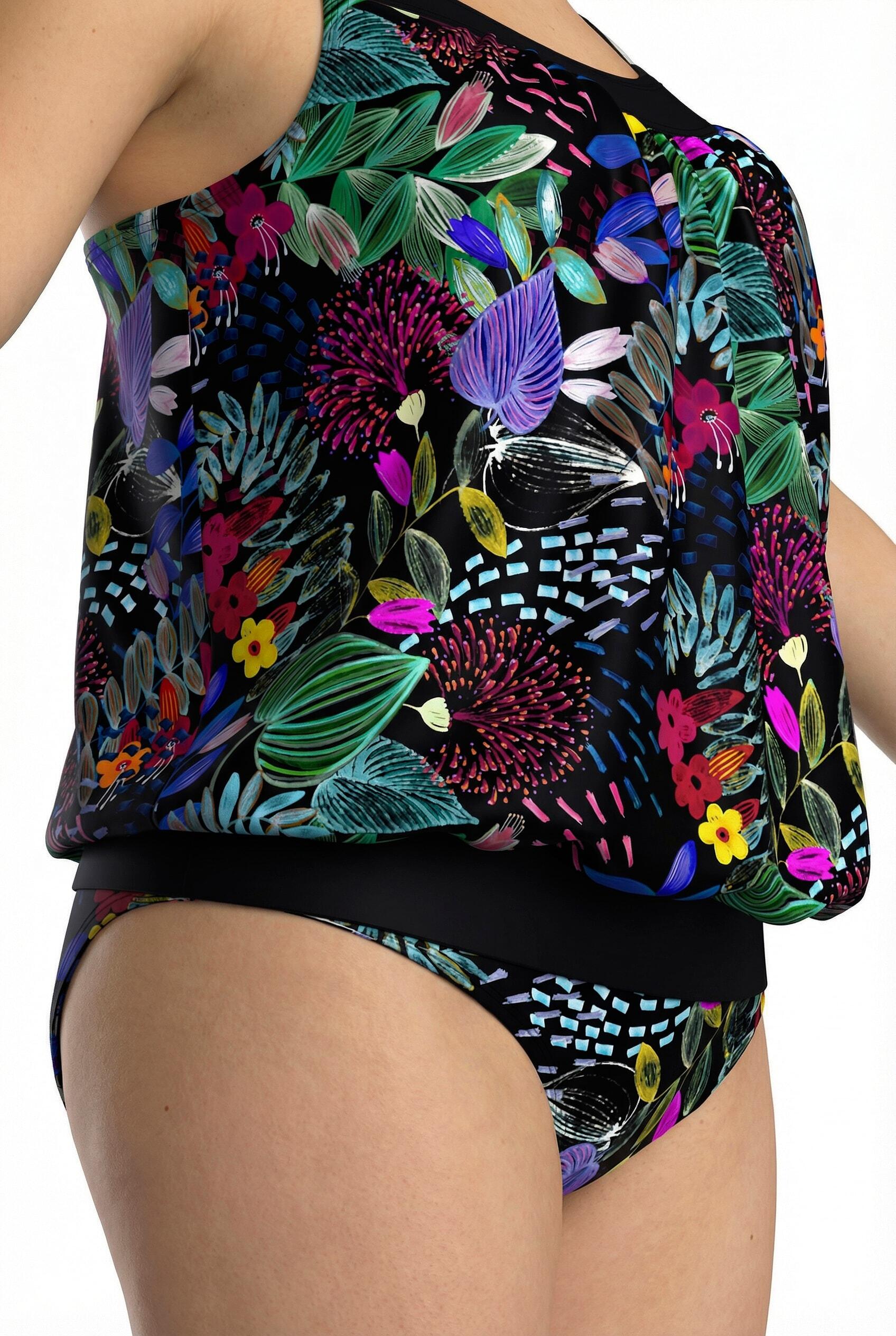 Femme Tankini motif à fleurs bonnets souples 4/7