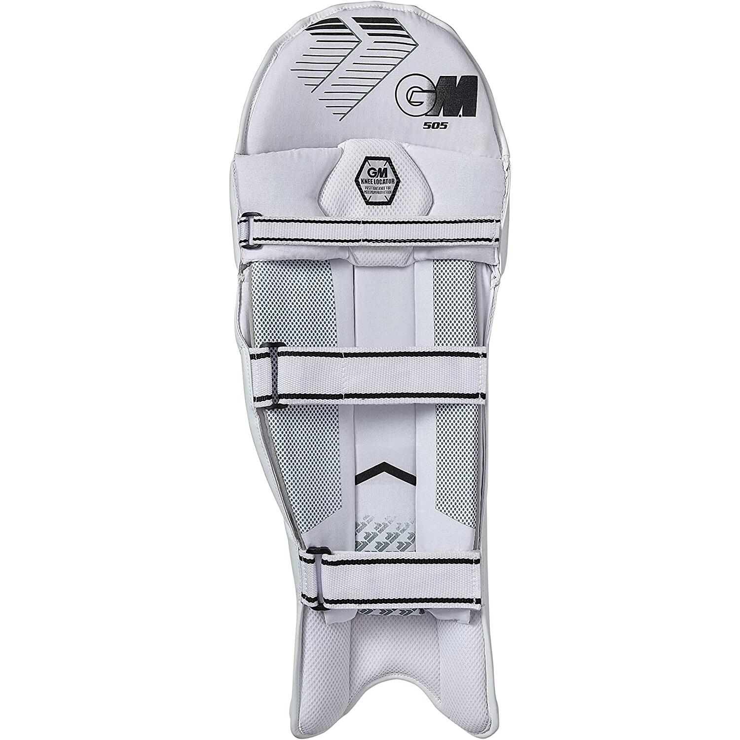 Childrens/Kids 505 2023 Right Hand Cricket Batting Pads (White) 14.17in - 2/3