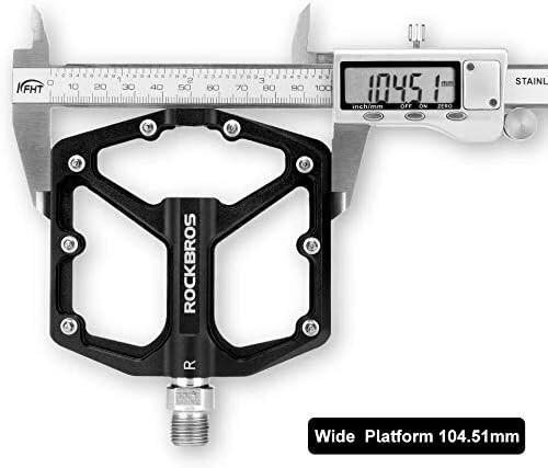 Pedały rowerowe aluminiowe z pinami czarne Rockbros K203-BK 3/7