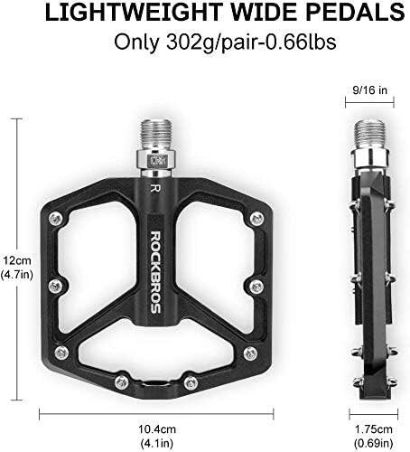 Pedały rowerowe aluminiowe z pinami czarne Rockbros K203-BK 6/7