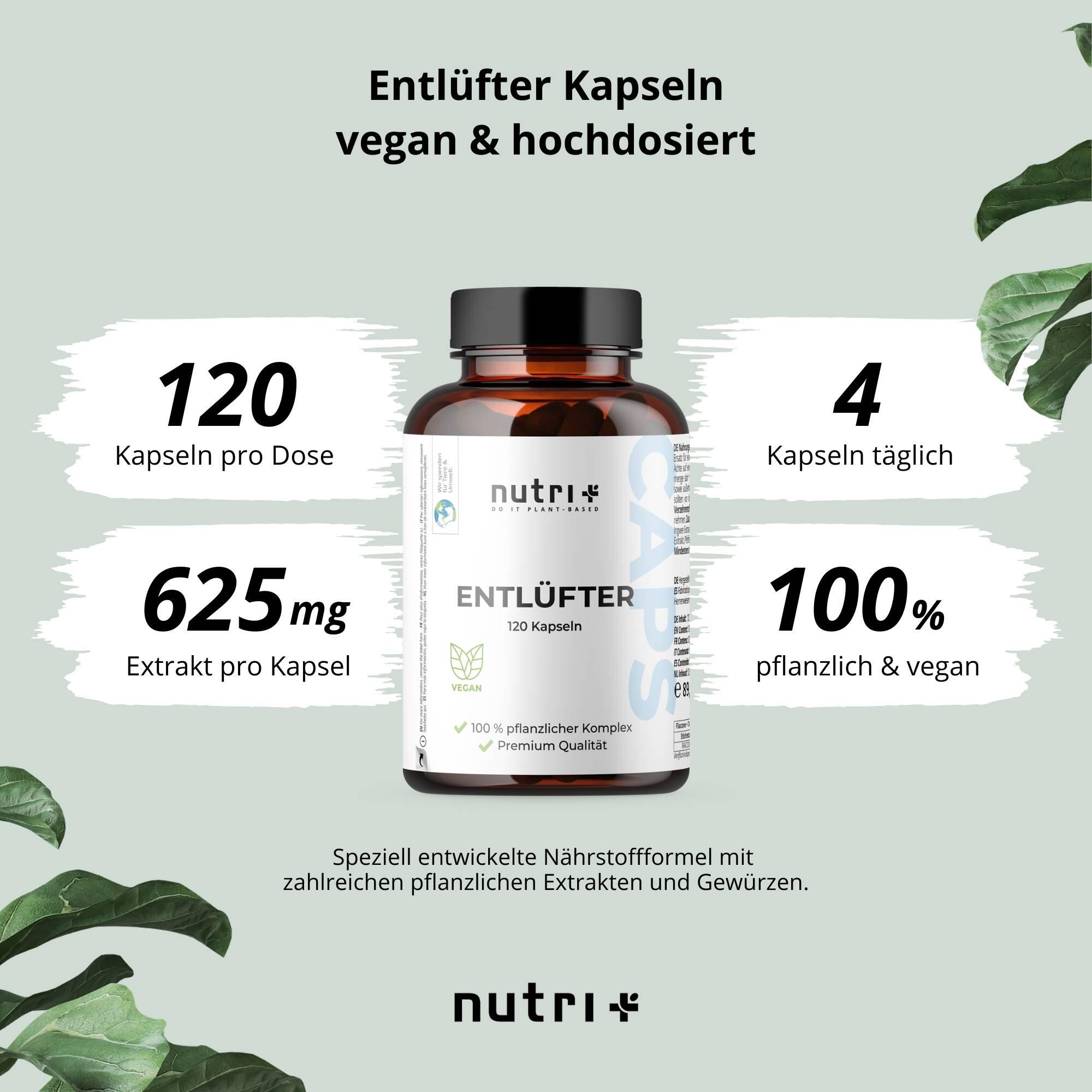 Entlüfter - pflanzliche Magen-Darm-Kapseln - 120 Kapseln 3/5