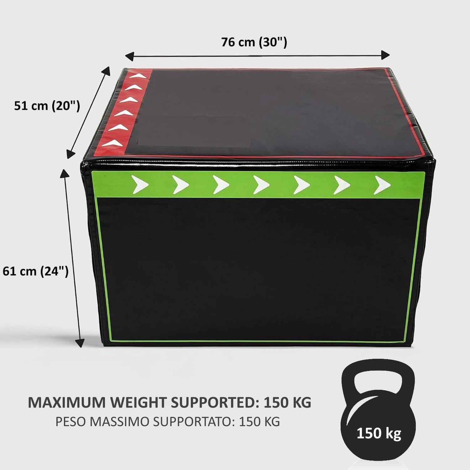 Plyo Box Macia 3 em 1, Caixa Pliométrica para Saltos FF 4/6
