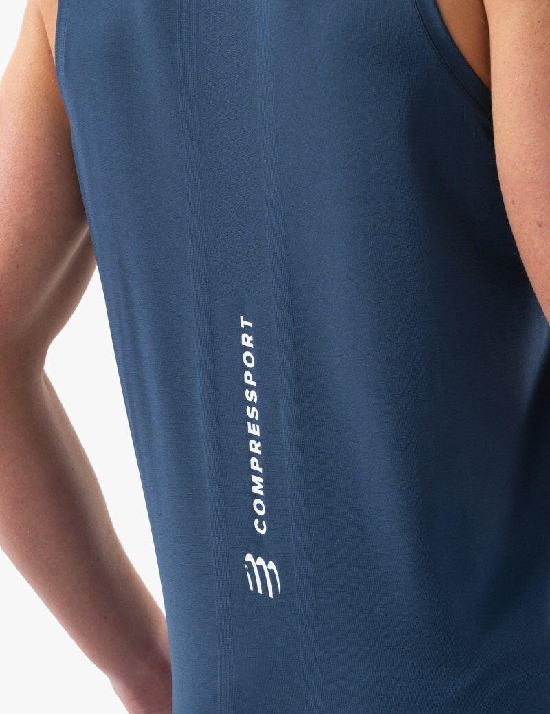 Compressport Performance Singlet Blue Heren tanktop 4/5