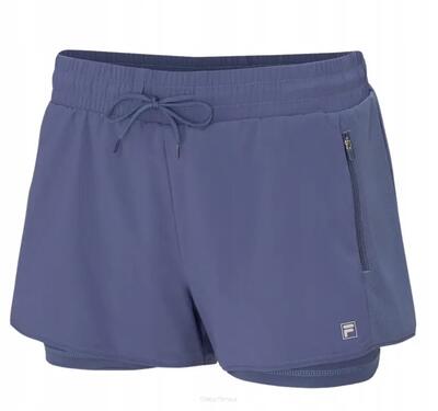 Short - tennis - dames - elea - ademend, ballenzak - denim blue