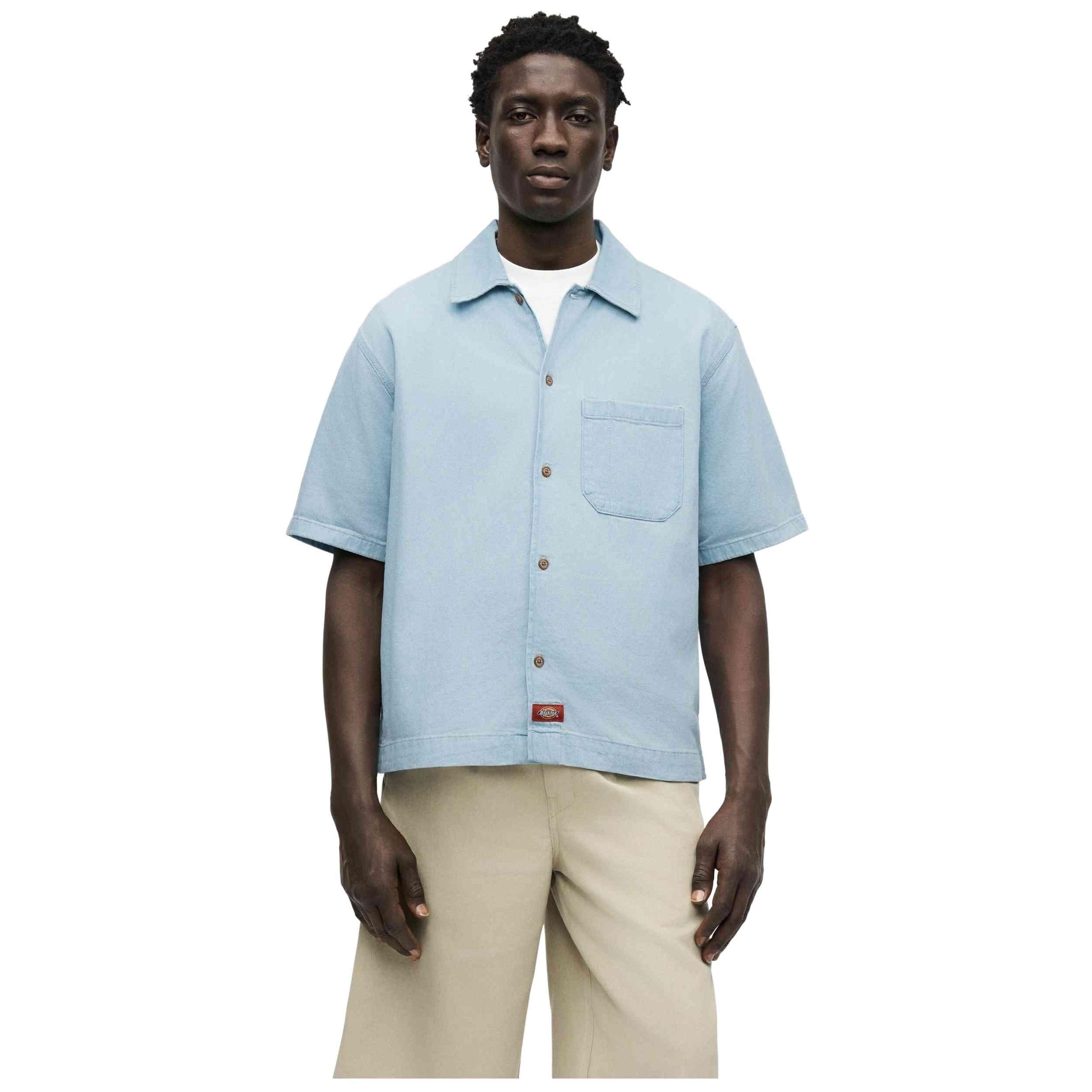 Chemise Dickies modèle DENIM SHIRT FOG BLUE pour homme 4/4