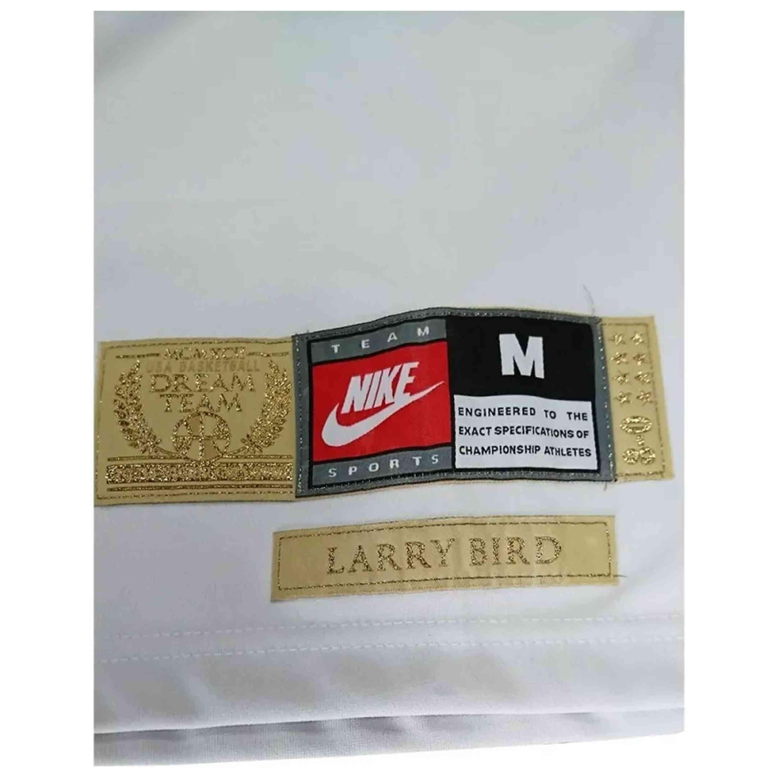 Maglia da basket Nike modello USA-BARCELONA-92-BIRD-LE-GOLD per unisex 3/4