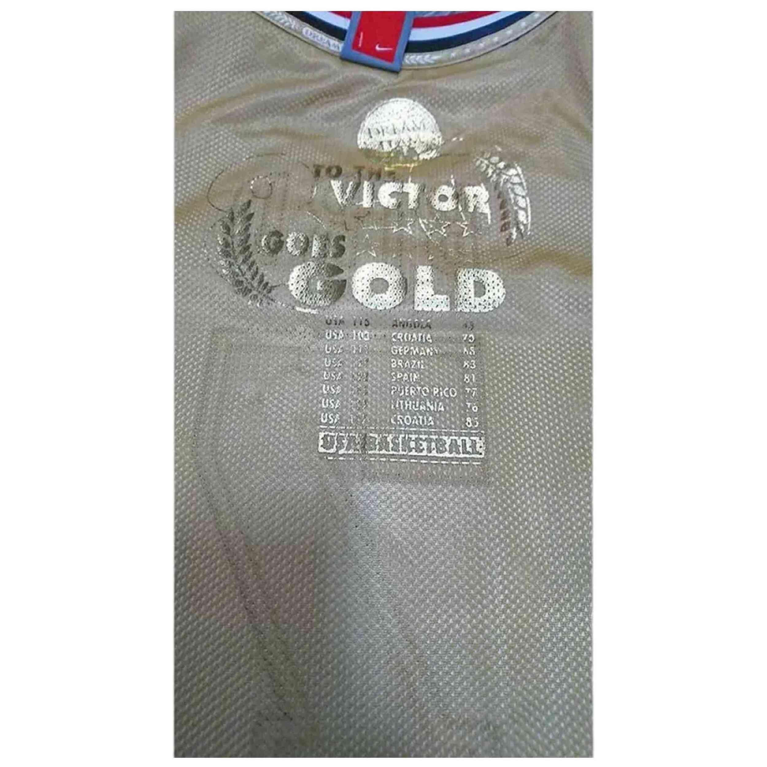 Maglia da basket Nike modello USA-BARCELONA-92-BIRD-LE-GOLD per unisex 4/4
