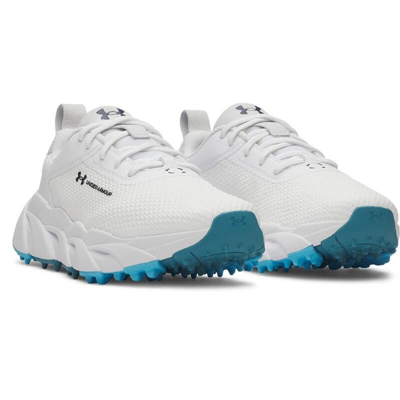 Chaussures de golf Under Armour Halo Hybrid SL pour femmes, blanches et bleues 5/5