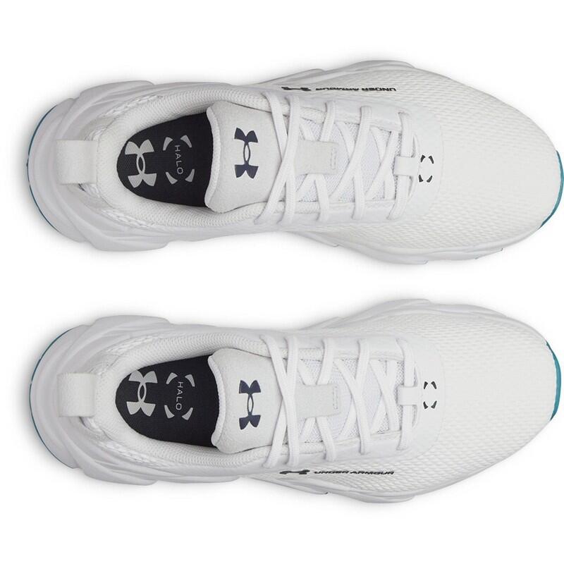 Chaussures de golf Under Armour Halo Hybrid SL pour femmes, blanches et bleues 4/5