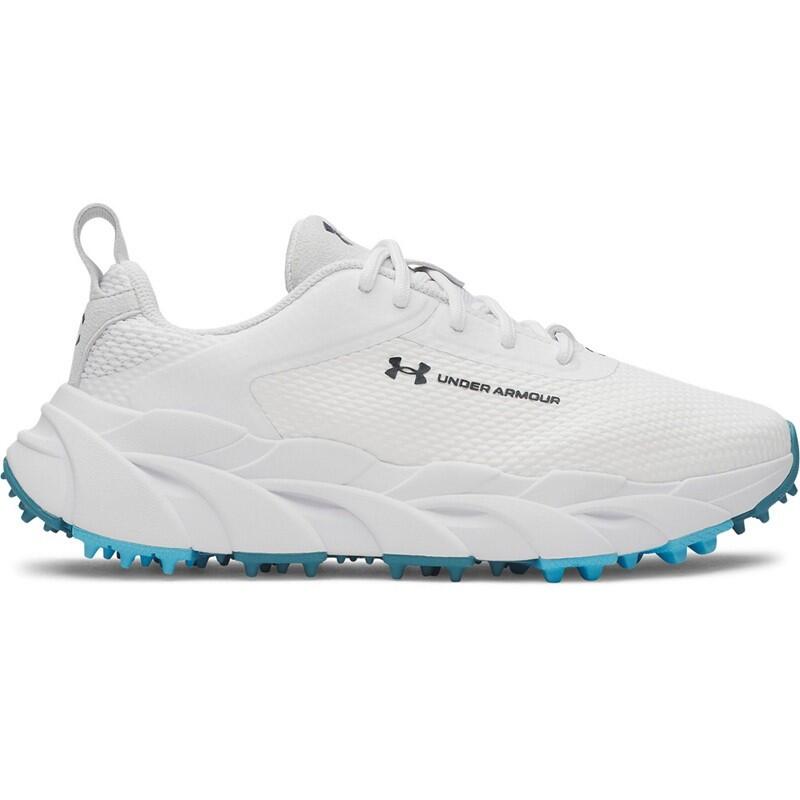 Chaussures de golf Under Armour Halo Hybrid SL pour femmes, blanches et bleues 1/5