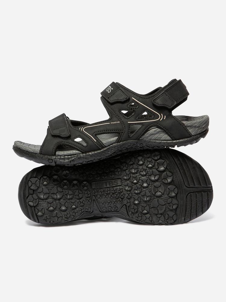 Sandales plates homme TREKMON noir 3/5