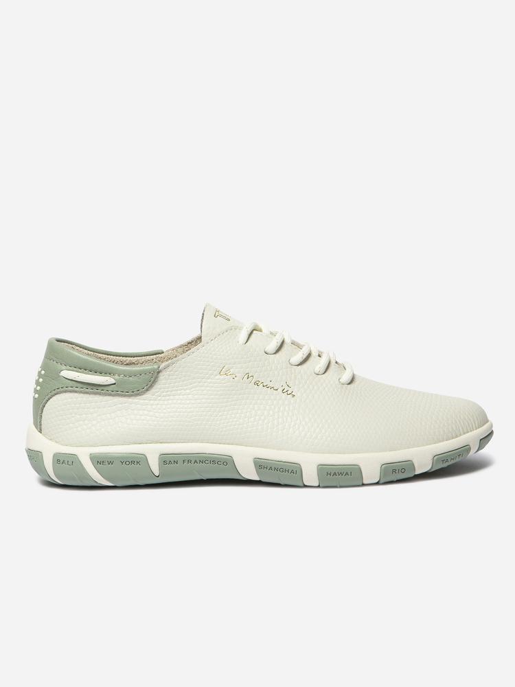 Baskets femme JAZARU Python blanc et argile 5/5