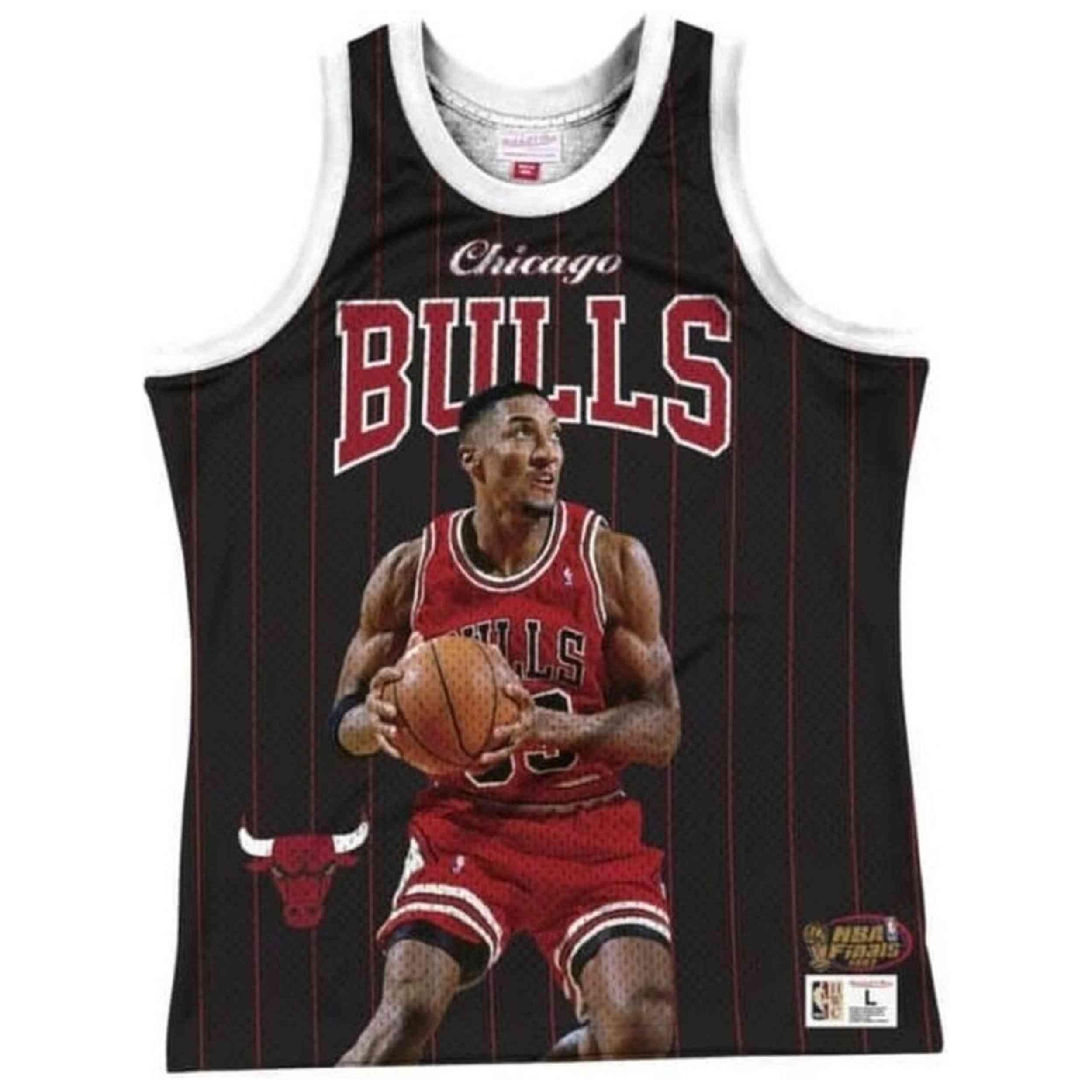 Maillot de basket Mitchell & ness modèle Scottie Pippen Chicago Bulls pour homme 3/4