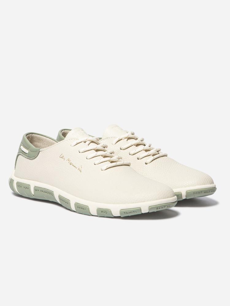 Baskets femme JAZARU Python blanc et argile 4/5