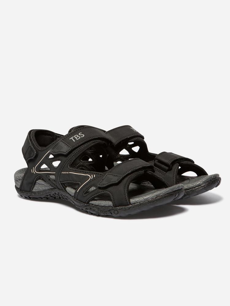 Sandales plates homme TREKMON noir 4/5