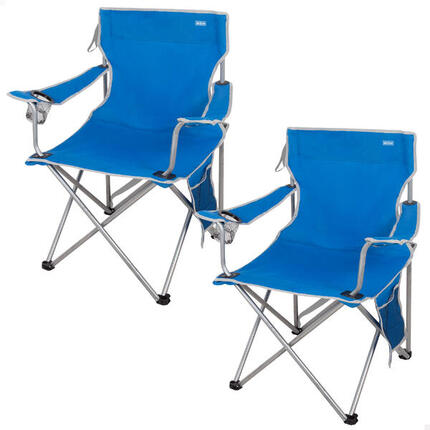 Chaise de plage pliante en acier et polyester avec butées anti-basculement