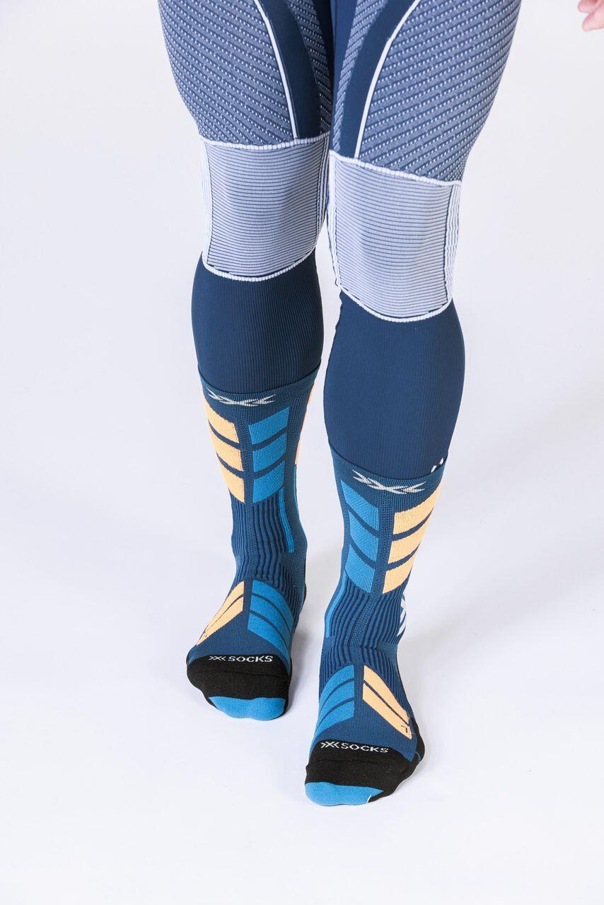 Chaussettes X-Socks X-Country Perform Crew Bleu/Orange 2/4